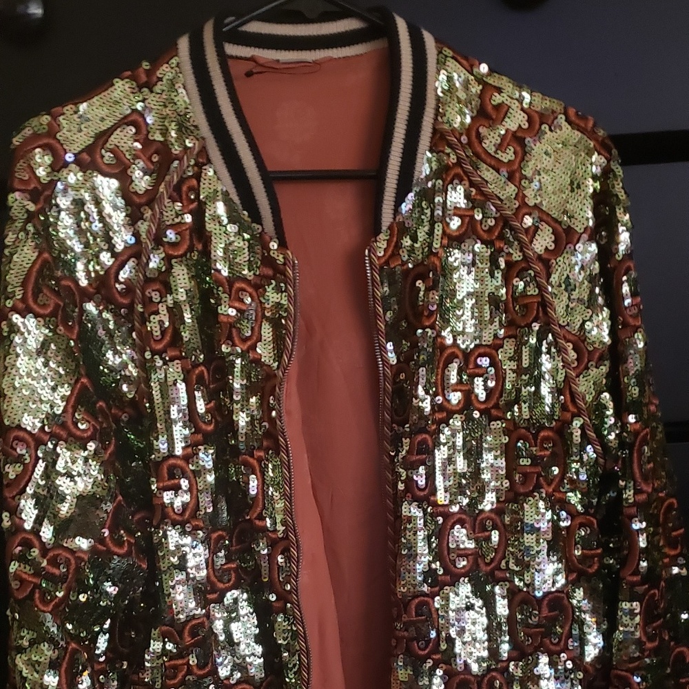 Sequin Gucci Jacket with Embroidered GG